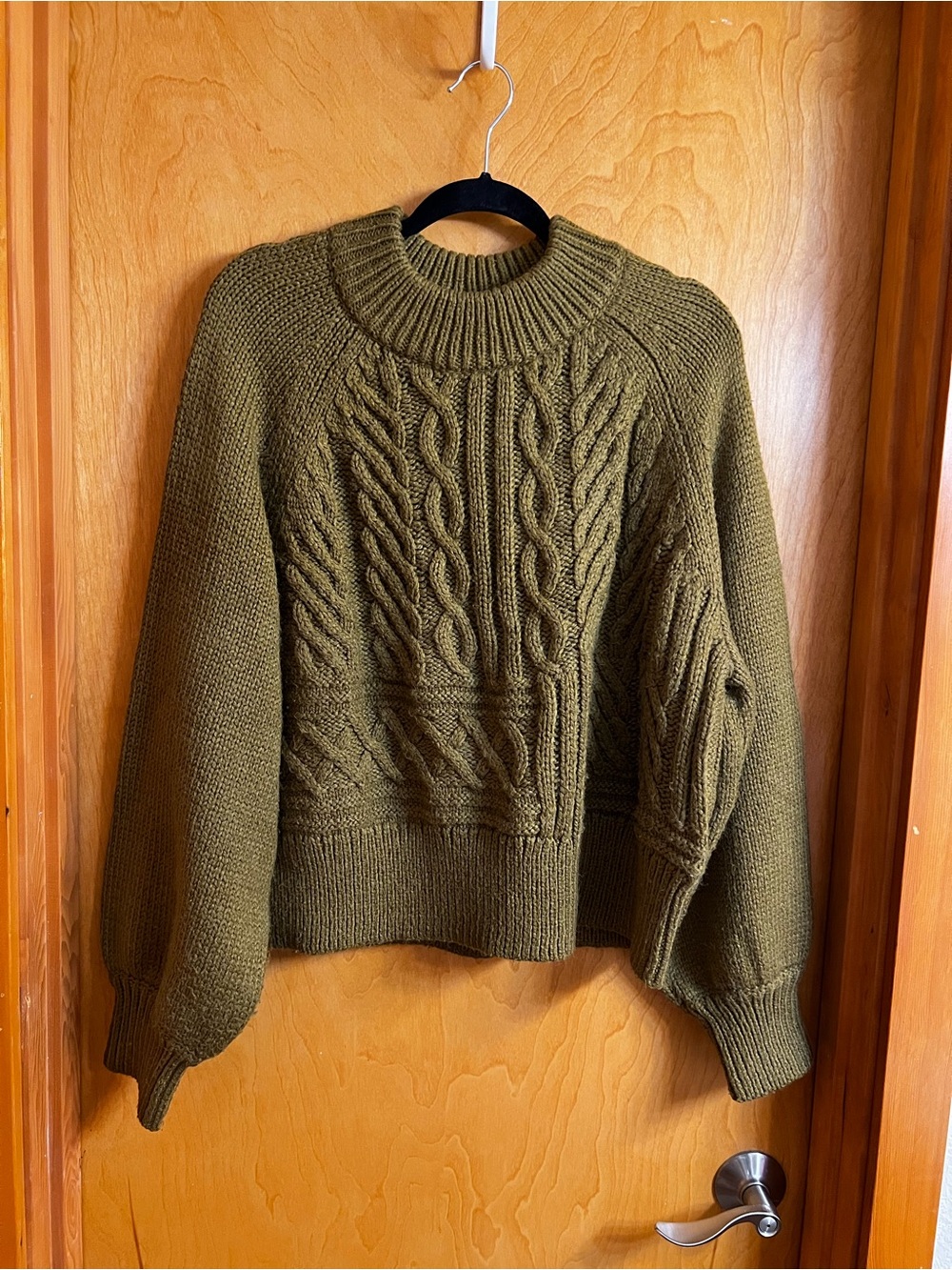 Monki Olive Cable Knit Sweater